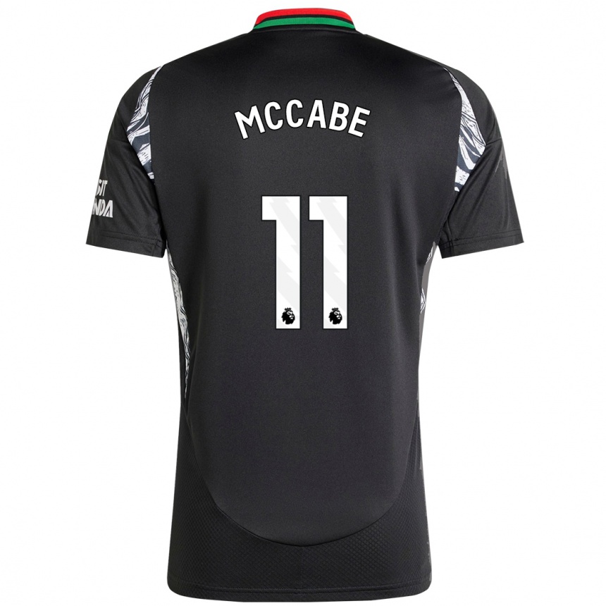 Damen Fußball Katie Mccabe #11 Schwarz Auswärtstrikot Trikot 2024/25 T-Shirt Luxemburg