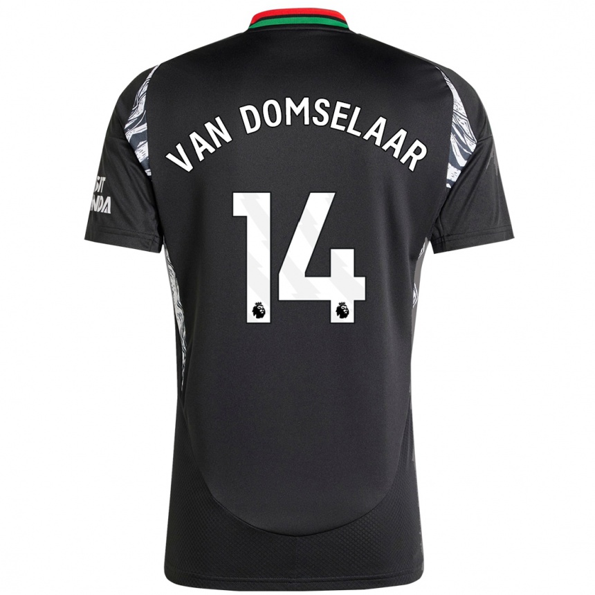 Damen Fußball Daphne Van Domselaar #14 Schwarz Auswärtstrikot Trikot 2024/25 T-Shirt Luxemburg