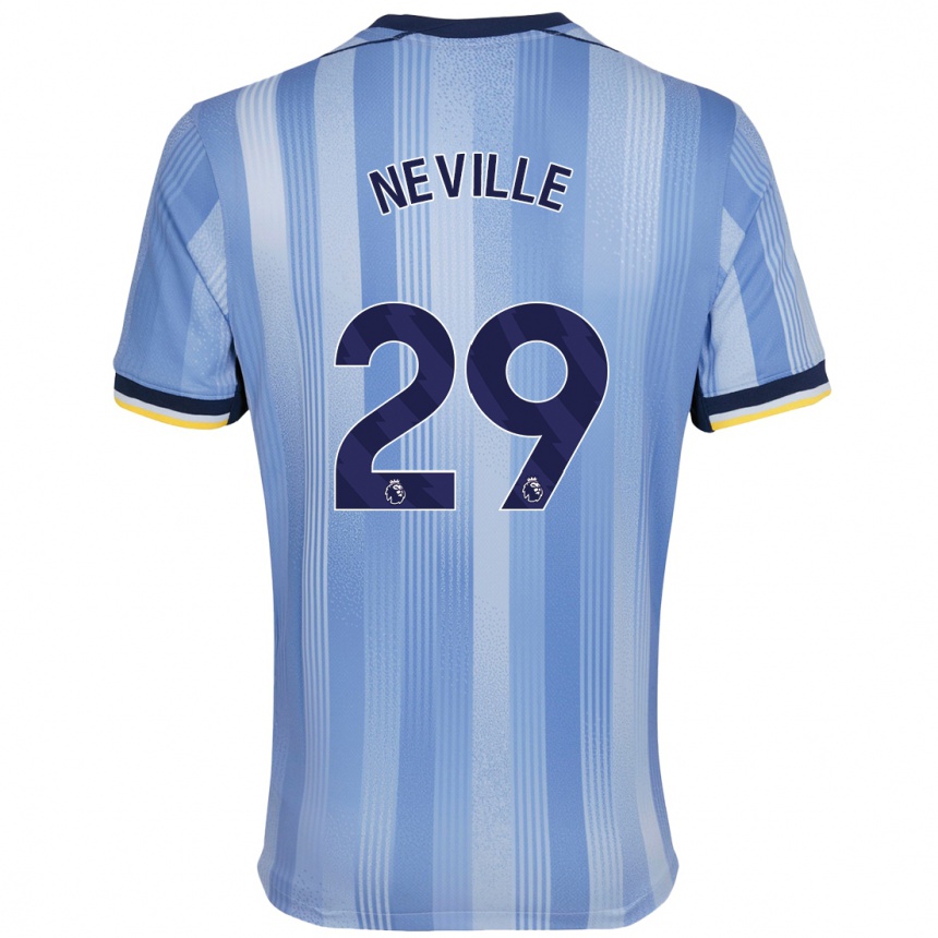 Damen Fußball Ashleigh Neville #29 Hellblau Auswärtstrikot Trikot 2024/25 T-Shirt Luxemburg