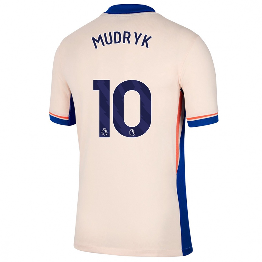 Damen Fußball Mykhaylo Mudryk #10 Hellbeige Auswärtstrikot Trikot 2024/25 T-Shirt Luxemburg