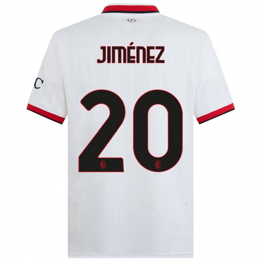 Damen Fußball Álex Jiménez #20 Weiß Schwarz Rot Auswärtstrikot Trikot 2024/25 T-Shirt Luxemburg