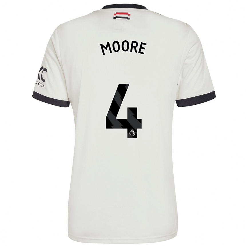 Damen Fußball Jade Moore #4 Cremeweiß Ausweichtrikot Trikot 2024/25 T-Shirt Luxemburg