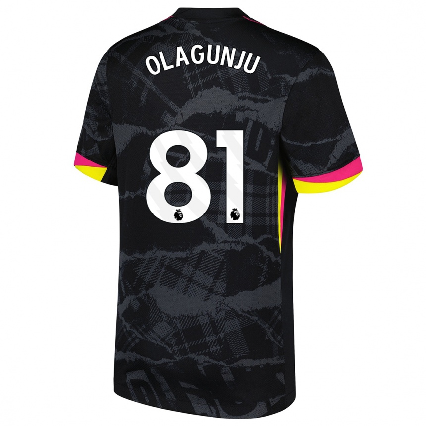 Damen Fußball Saheed Olagunju #81 Schwarz Rosa Ausweichtrikot Trikot 2024/25 T-Shirt Luxemburg