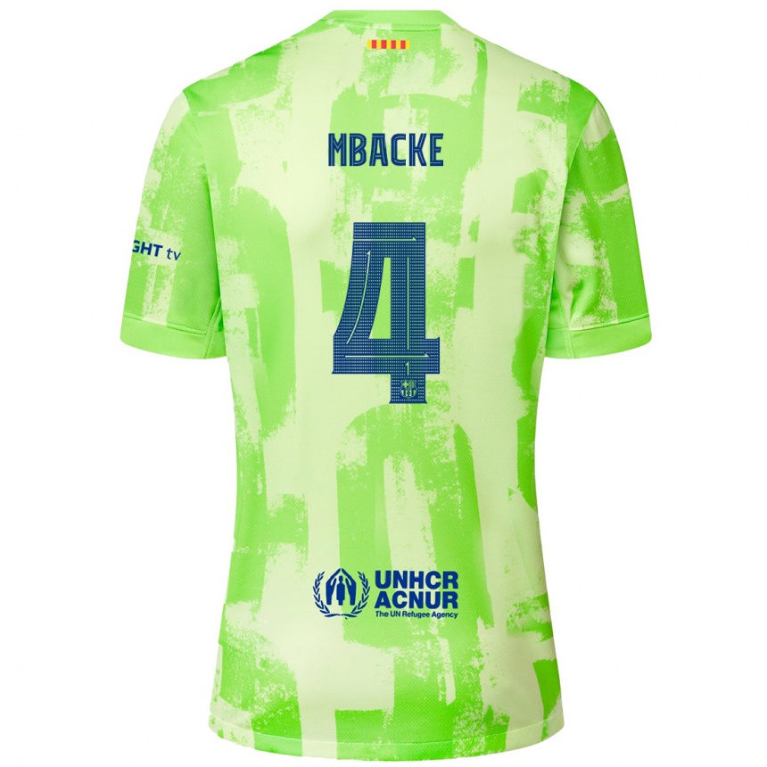 Damen Fußball Mamadou Mbacke #4 Limettengrün Ausweichtrikot Trikot 2024/25 T-Shirt Luxemburg