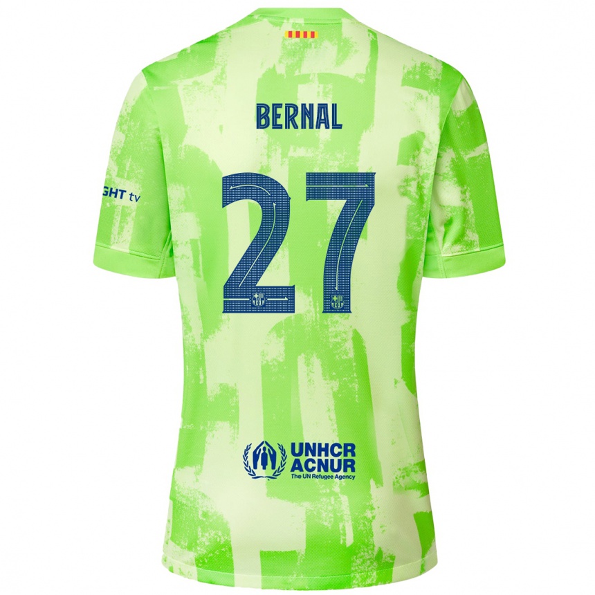 Damen Fußball Marc Bernal #27 Limettengrün Ausweichtrikot Trikot 2024/25 T-Shirt Luxemburg