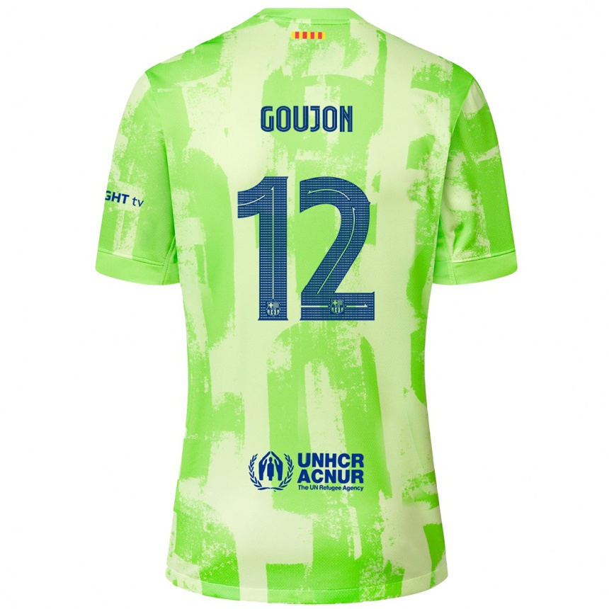 Damen Fußball Iker Goujón #12 Limettengrün Ausweichtrikot Trikot 2024/25 T-Shirt Luxemburg