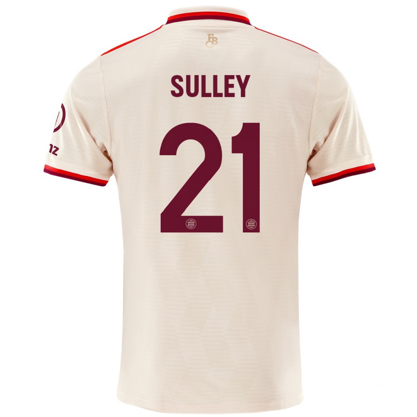 Damen Fußball Williams Baffour Sulley #21 Leinen Ausweichtrikot Trikot 2024/25 T-Shirt Luxemburg