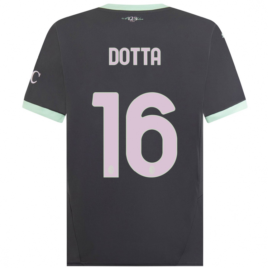 Damen Fußball Cristiano Dotta #16 Grau Ausweichtrikot Trikot 2024/25 T-Shirt Luxemburg