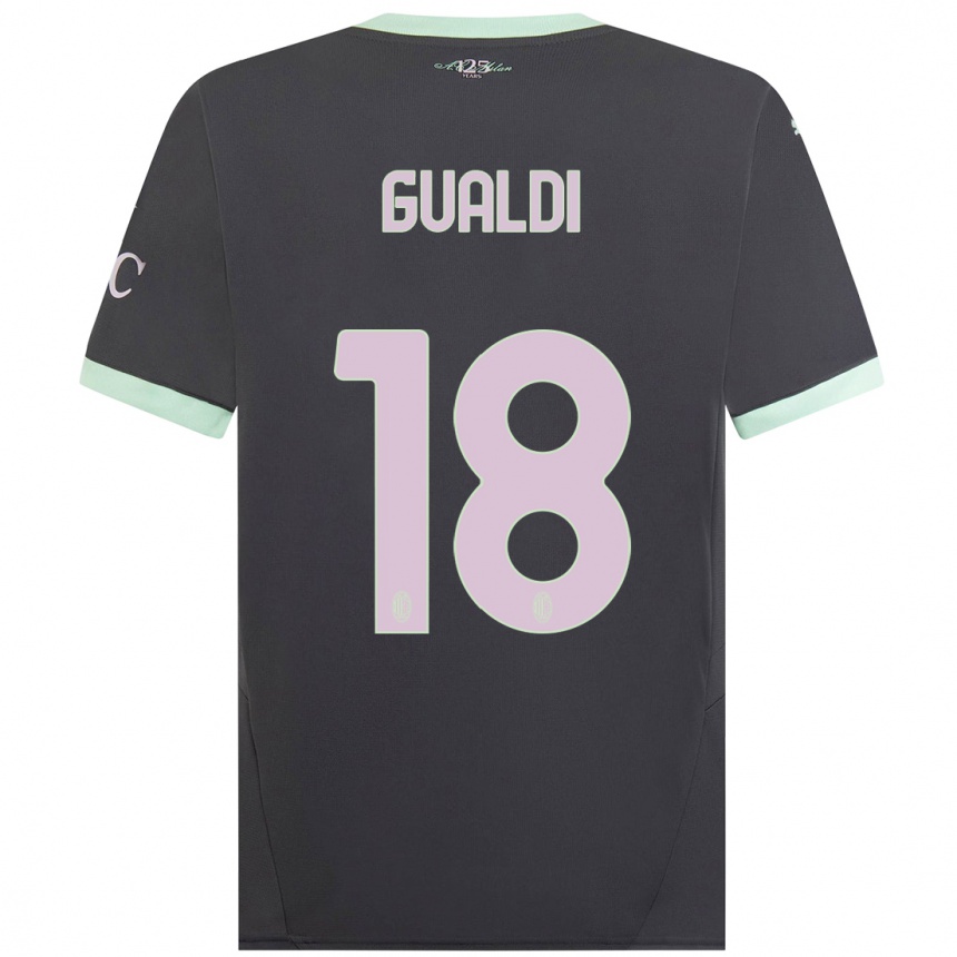 Damen Fußball Andrea Gualdi #18 Grau Ausweichtrikot Trikot 2024/25 T-Shirt Luxemburg