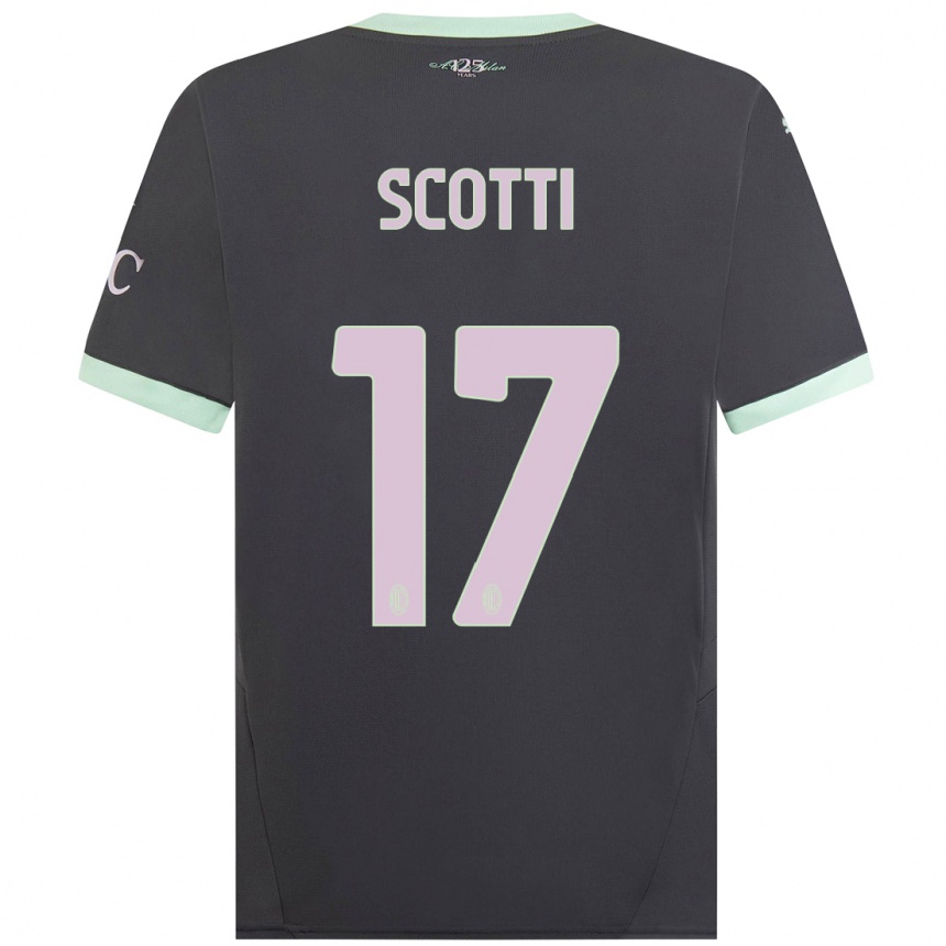 Damen Fußball Filippo Scotti #17 Grau Ausweichtrikot Trikot 2024/25 T-Shirt Luxemburg