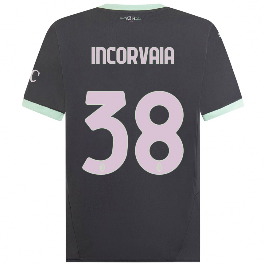 Damen Fußball Giovanni Incorvaia #38 Grau Ausweichtrikot Trikot 2024/25 T-Shirt Luxemburg