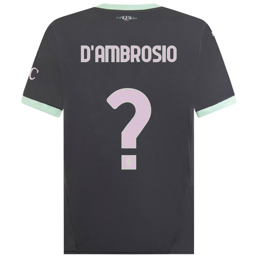 Damen Fußball Antonio D'ambrosio #0 Grau Ausweichtrikot Trikot 2024/25 T-Shirt Luxemburg