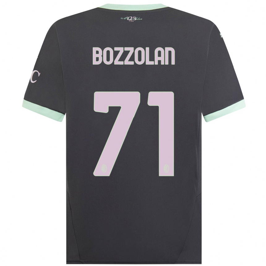 Damen Fußball Andrea Bozzolan #71 Grau Ausweichtrikot Trikot 2024/25 T-Shirt Luxemburg