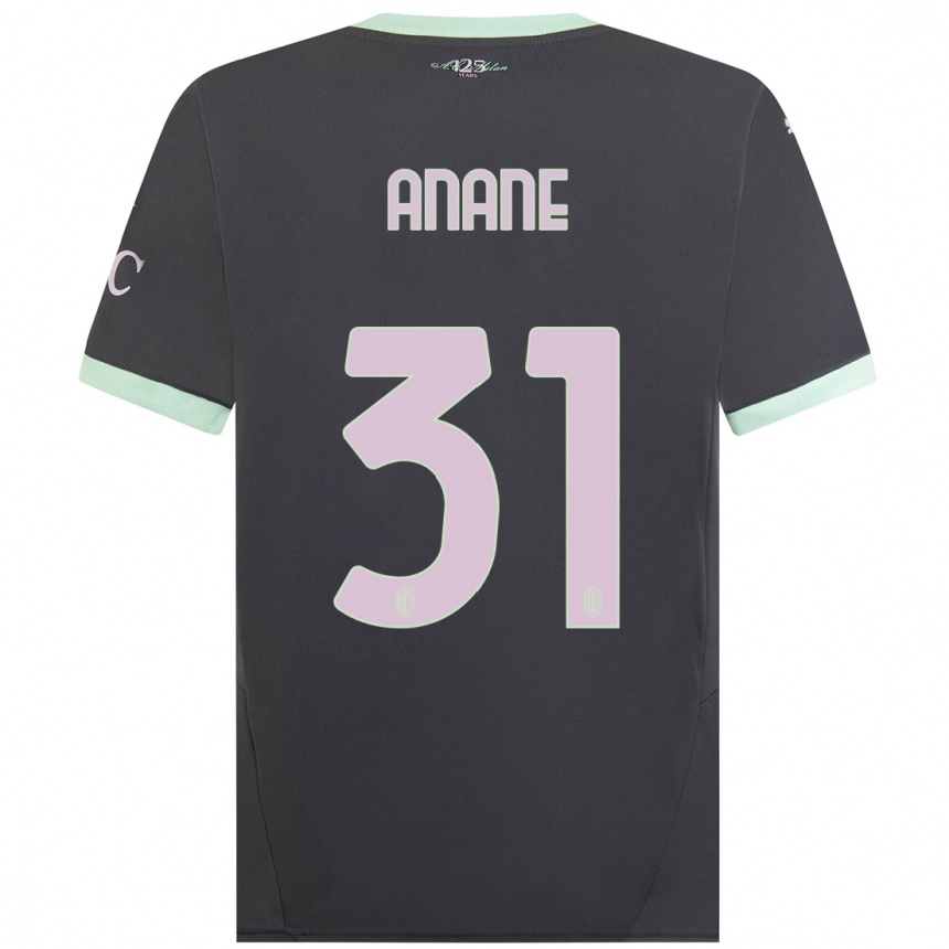 Damen Fußball Emmanuel Anane #31 Grau Ausweichtrikot Trikot 2024/25 T-Shirt Luxemburg