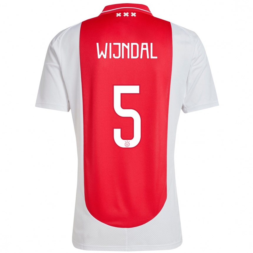 Kinder Fußball Owen Wijndal #5 Rot Weiß Heimtrikot Trikot 2024/25 T-Shirt Luxemburg