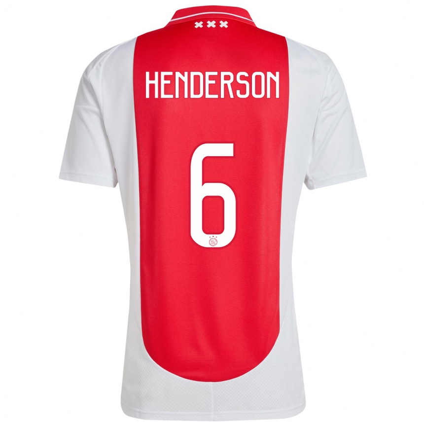 Kinder Fußball Jordan Henderson #6 Rot Weiß Heimtrikot Trikot 2024/25 T-Shirt Luxemburg