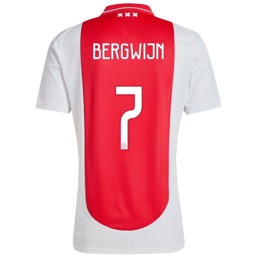 Kinder Fußball Steven Bergwijn #7 Rot Weiß Heimtrikot Trikot 2024/25 T-Shirt Luxemburg