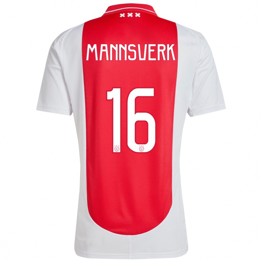 Kinder Fußball Sivert Mannsverk #16 Rot Weiß Heimtrikot Trikot 2024/25 T-Shirt Luxemburg