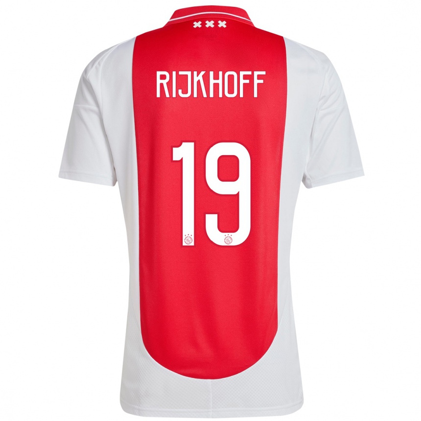 Kinder Fußball Julian Rijkhoff #19 Rot Weiß Heimtrikot Trikot 2024/25 T-Shirt Luxemburg