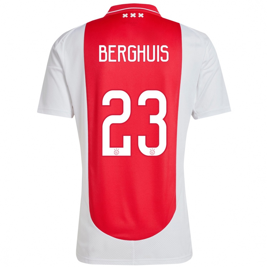 Kinder Fußball Steven Berghuis #23 Rot Weiß Heimtrikot Trikot 2024/25 T-Shirt Luxemburg