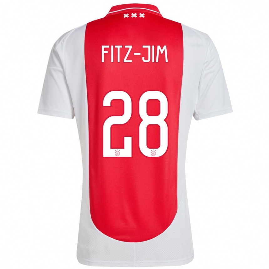 Kinder Fußball Kian Fitz-Jim #28 Rot Weiß Heimtrikot Trikot 2024/25 T-Shirt Luxemburg