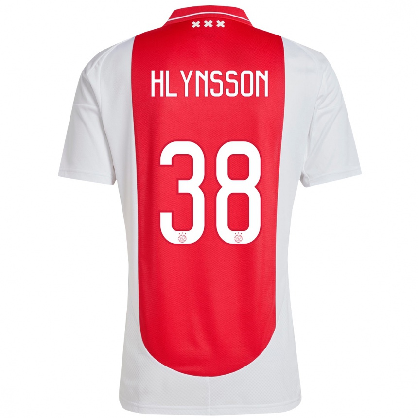 Kinder Fußball Kristian Hlynsson #38 Rot Weiß Heimtrikot Trikot 2024/25 T-Shirt Luxemburg