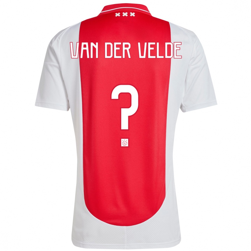 Kinder Fußball Valentijn Van Der Velde #0 Rot Weiß Heimtrikot Trikot 2024/25 T-Shirt Luxemburg