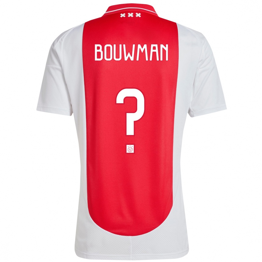 Kinder Fußball Aaron Bouwman #0 Rot Weiß Heimtrikot Trikot 2024/25 T-Shirt Luxemburg