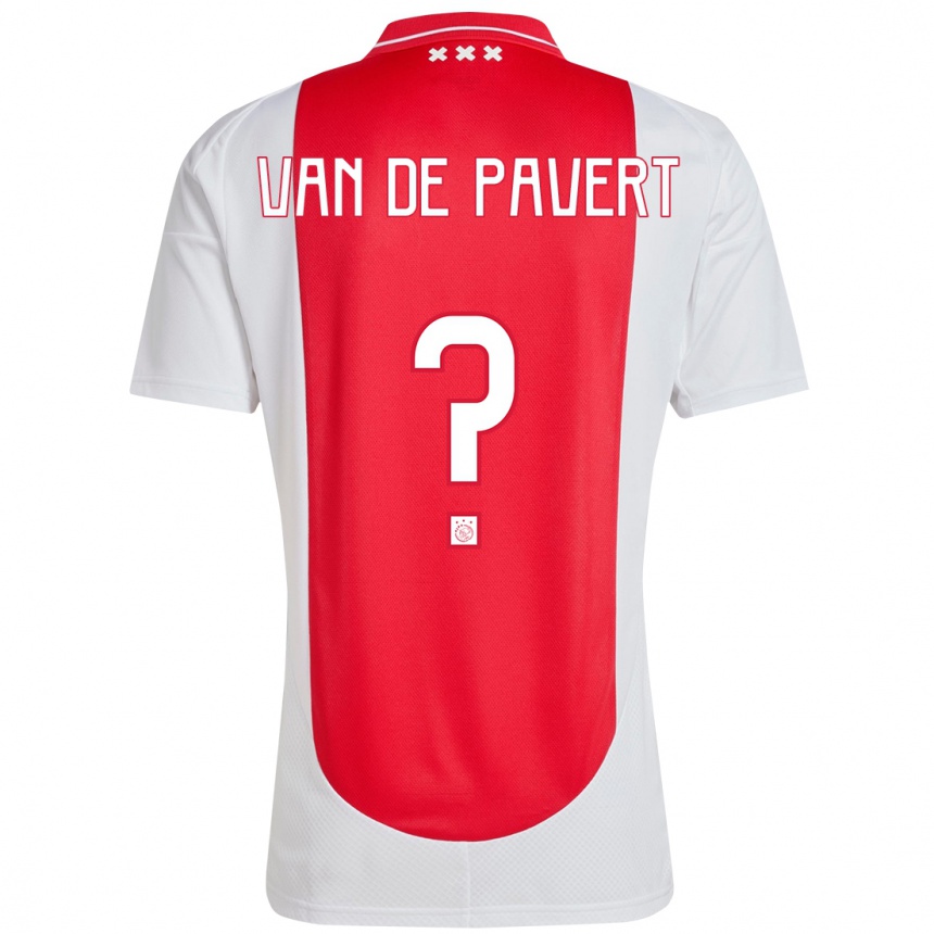 Kinder Fußball Ryan Van De Pavert #0 Rot Weiß Heimtrikot Trikot 2024/25 T-Shirt Luxemburg