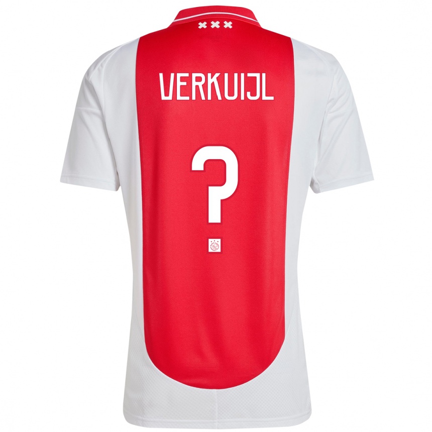 Kinder Fußball Mark Verkuijl #0 Rot Weiß Heimtrikot Trikot 2024/25 T-Shirt Luxemburg