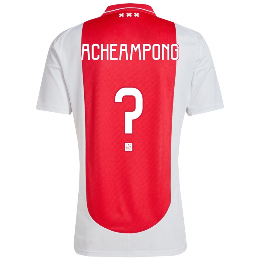 Kinder Fußball Levi Acheampong #0 Rot Weiß Heimtrikot Trikot 2024/25 T-Shirt Luxemburg