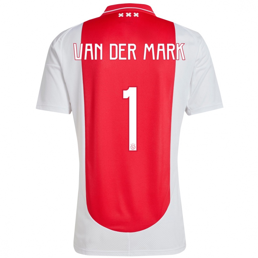 Kinder Fußball Jesper Van Der Mark #1 Rot Weiß Heimtrikot Trikot 2024/25 T-Shirt Luxemburg