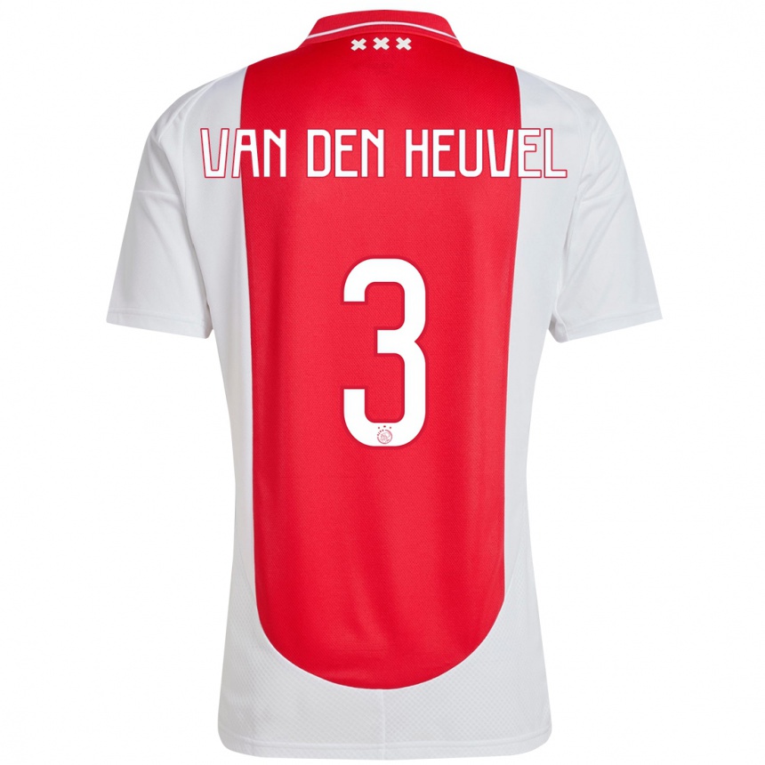 Kinder Fußball Nino Van Den Heuvel #3 Rot Weiß Heimtrikot Trikot 2024/25 T-Shirt Luxemburg