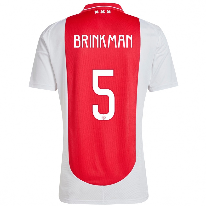 Kinder Fußball Tim Brinkman #5 Rot Weiß Heimtrikot Trikot 2024/25 T-Shirt Luxemburg