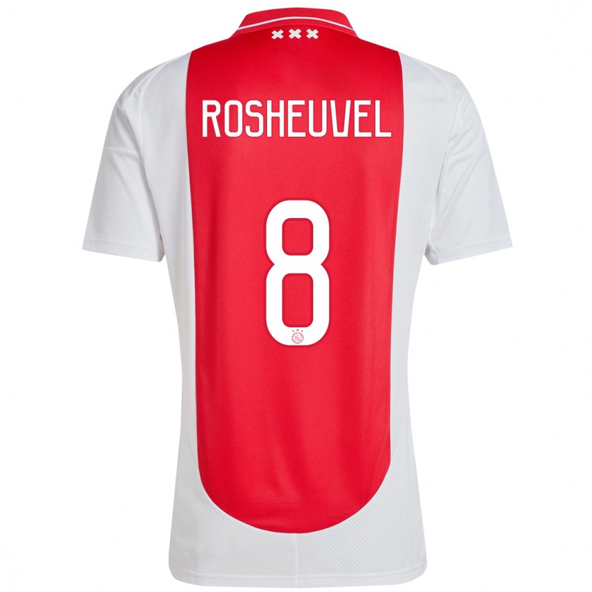 Kinder Fußball Darren Rosheuvel #8 Rot Weiß Heimtrikot Trikot 2024/25 T-Shirt Luxemburg