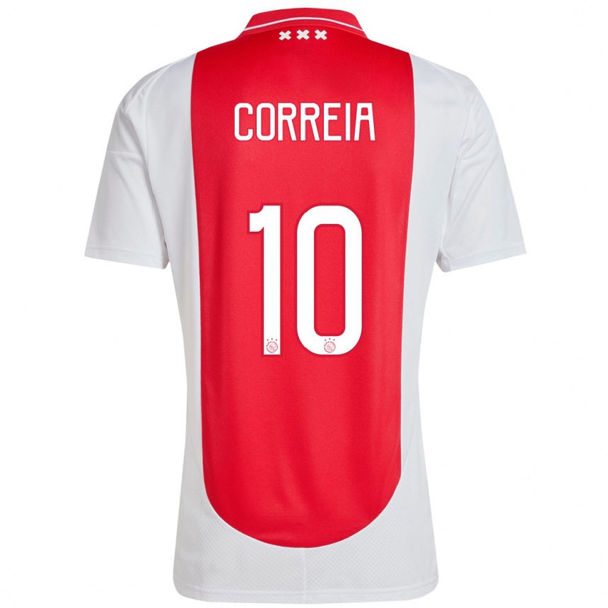 Kinder Fußball Tim Correia #10 Rot Weiß Heimtrikot Trikot 2024/25 T-Shirt Luxemburg