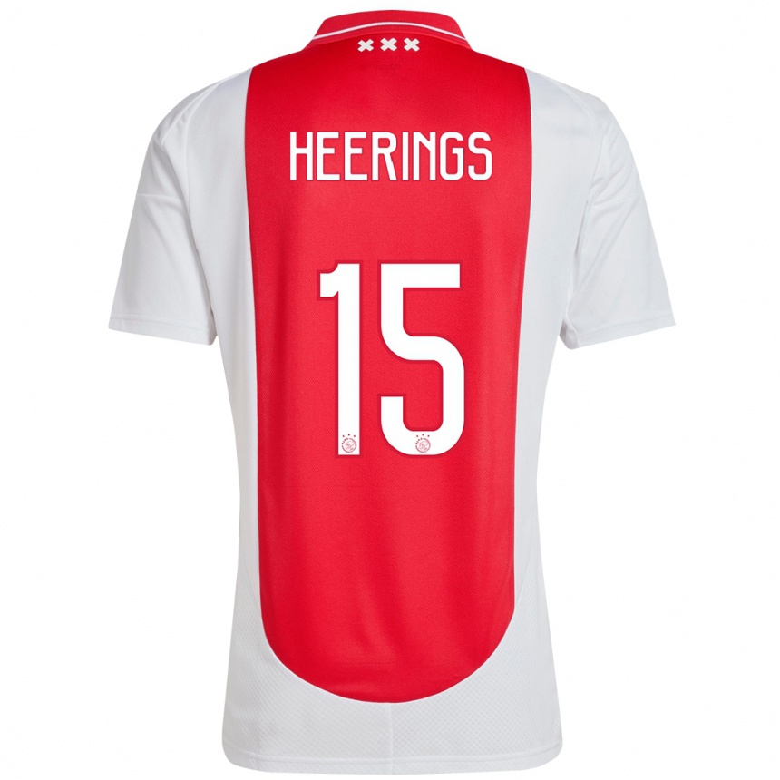 Kinder Fußball Kai Heerings #15 Rot Weiß Heimtrikot Trikot 2024/25 T-Shirt Luxemburg