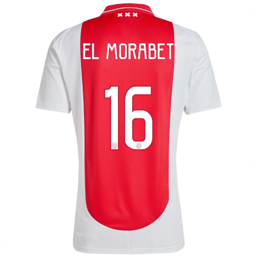 Kinder Fußball Younes El Morabet #16 Rot Weiß Heimtrikot Trikot 2024/25 T-Shirt Luxemburg