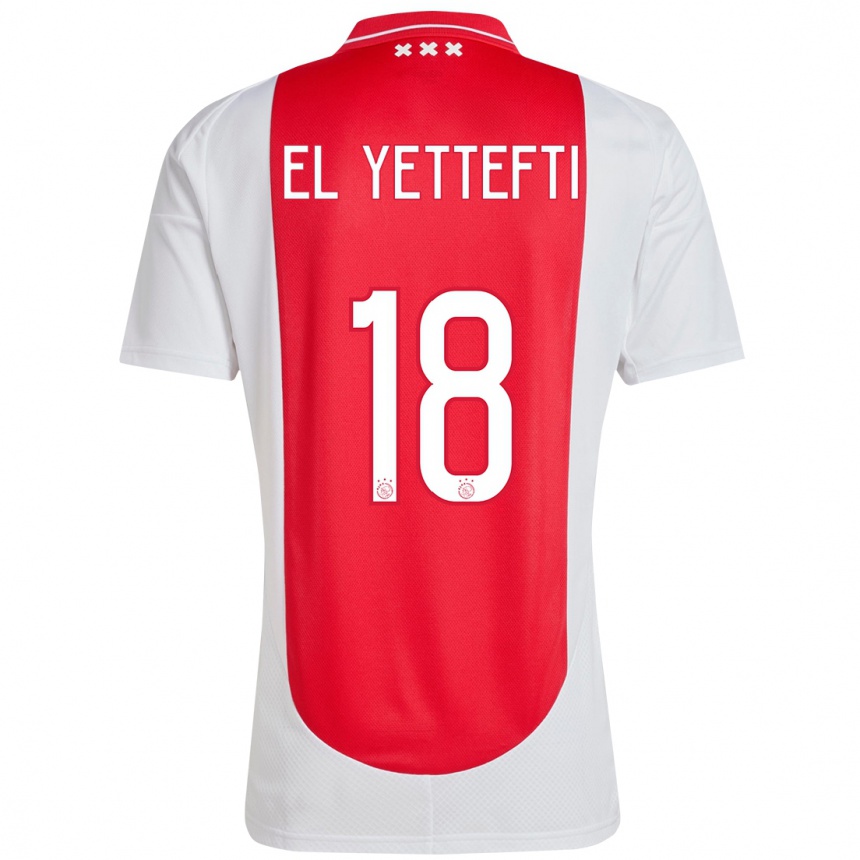 Kinder Fußball Adil Amghar El Yettefti #18 Rot Weiß Heimtrikot Trikot 2024/25 T-Shirt Luxemburg