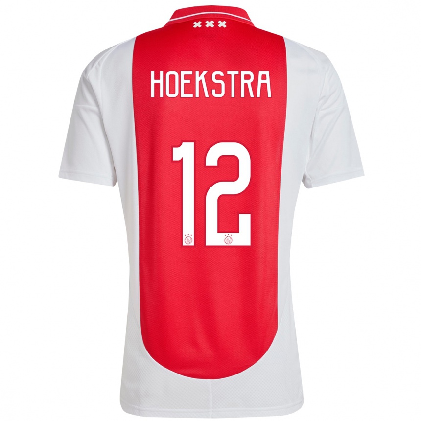 Kinder Fußball Isabelle Hoekstra #12 Rot Weiß Heimtrikot Trikot 2024/25 T-Shirt Luxemburg