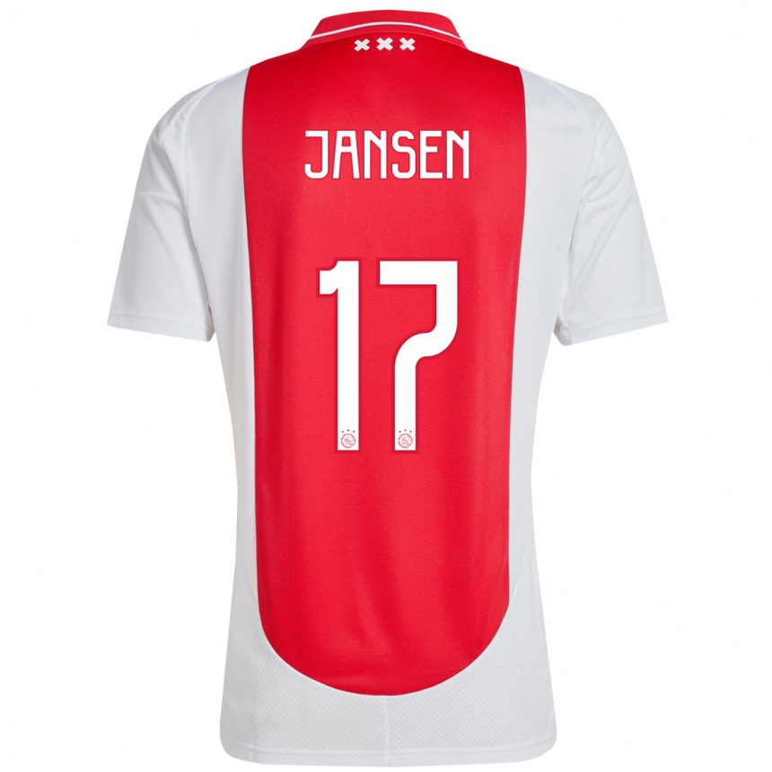 Kinder Fußball Bente Jansen #17 Rot Weiß Heimtrikot Trikot 2024/25 T-Shirt Luxemburg