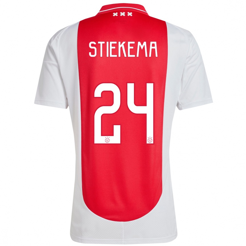 Kinder Fußball Iris Stiekema #24 Rot Weiß Heimtrikot Trikot 2024/25 T-Shirt Luxemburg