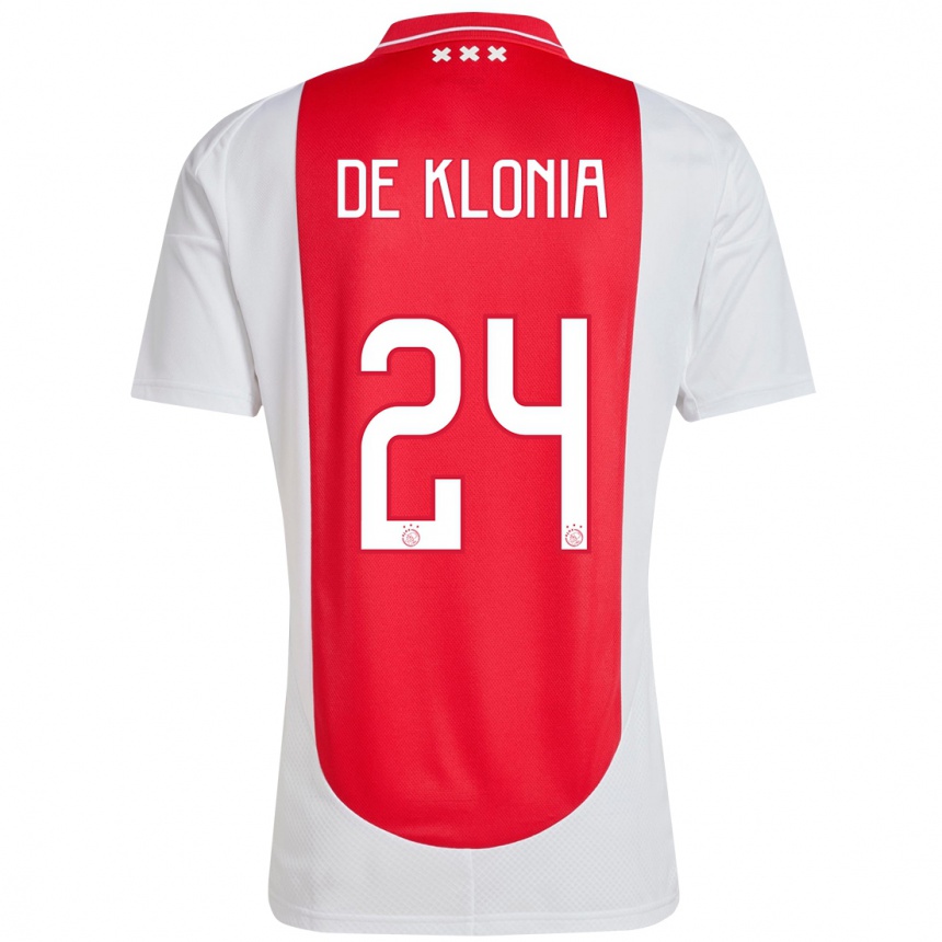 Kinder Fußball Daliyah De Klonia #24 Rot Weiß Heimtrikot Trikot 2024/25 T-Shirt Luxemburg