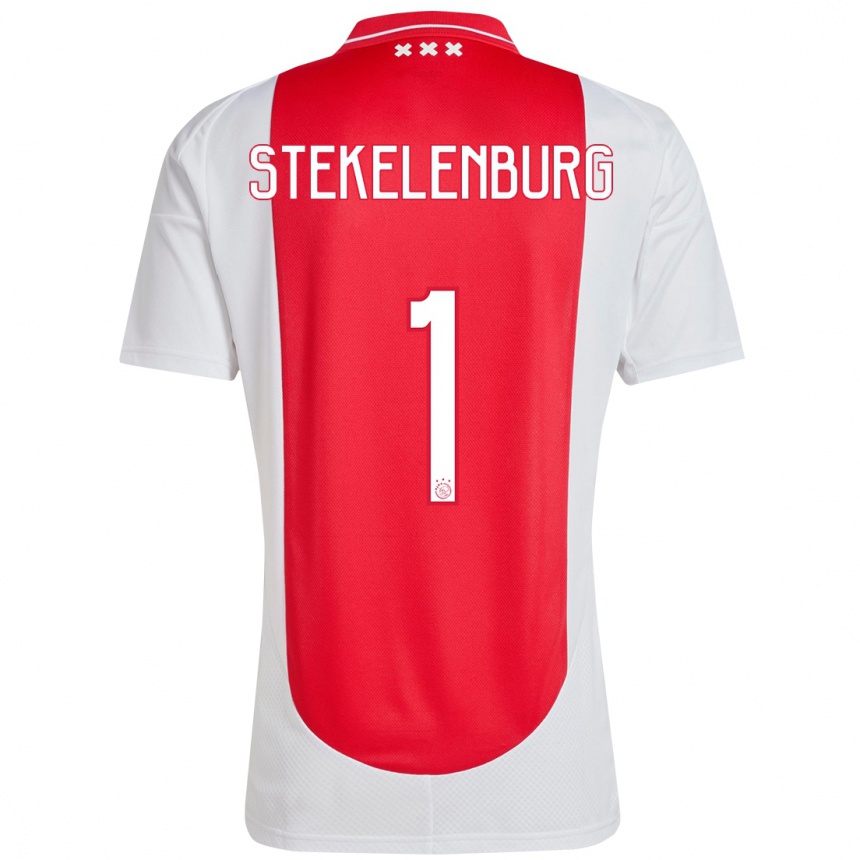 Kinder Fußball Maarten Stekelenburg #1 Rot Weiß Heimtrikot Trikot 2024/25 T-Shirt Luxemburg