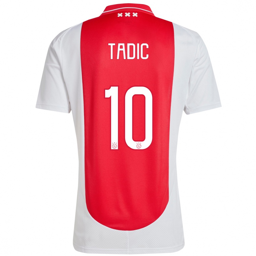 Kinder Fußball Dusan Tadic #10 Rot Weiß Heimtrikot Trikot 2024/25 T-Shirt Luxemburg