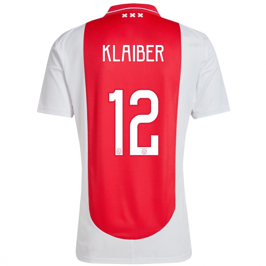 Kinder Fußball Sean Klaiber #12 Rot Weiß Heimtrikot Trikot 2024/25 T-Shirt Luxemburg