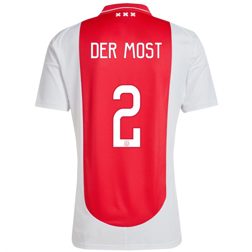 Kinder Fußball Liza Van Der Most #2 Rot Weiß Heimtrikot Trikot 2024/25 T-Shirt Luxemburg