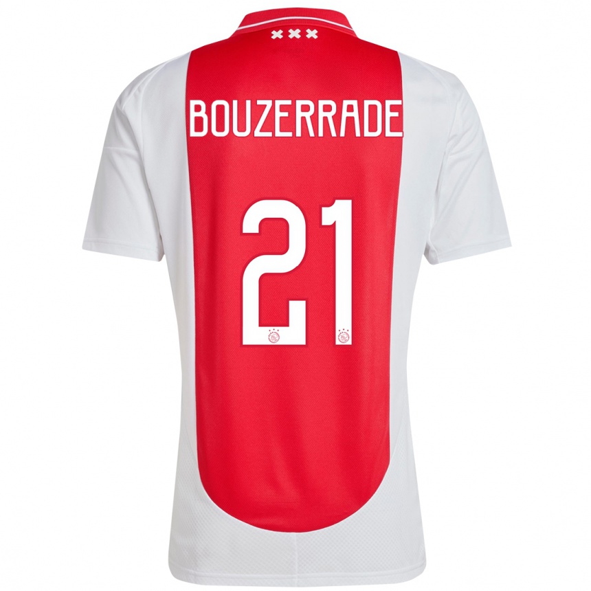 Kinder Fußball Zaina Bouzerrade #21 Rot Weiß Heimtrikot Trikot 2024/25 T-Shirt Luxemburg