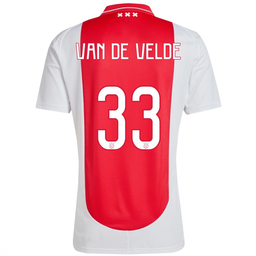 Kinder Fußball Jonna Van De Velde #33 Rot Weiß Heimtrikot Trikot 2024/25 T-Shirt Luxemburg