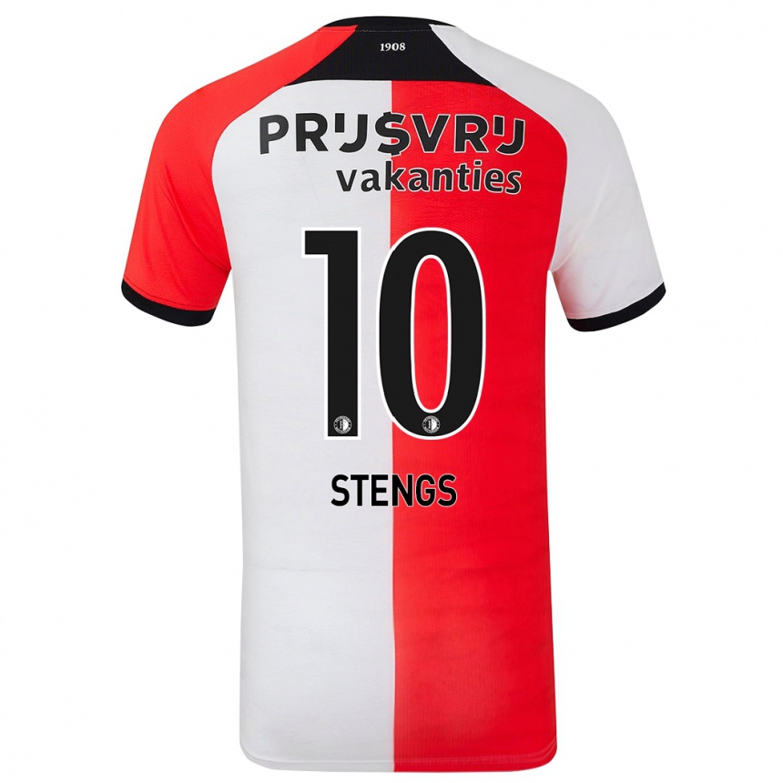 Kinder Fußball Calvin Stengs #10 Rot Weiß Heimtrikot Trikot 2024/25 T-Shirt Luxemburg